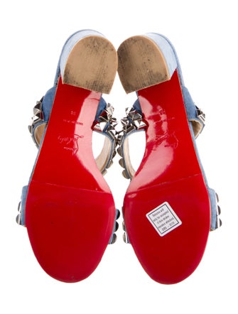 Christian Louboutin Spike Accents Suede Slides