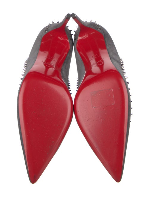 Christian Louboutin Spike Accents Suede Pumps