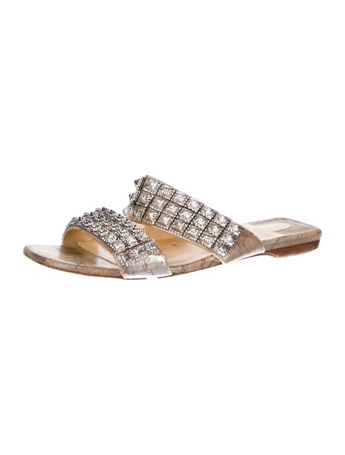 Christian Louboutin Rockstud Accents Leather Slides