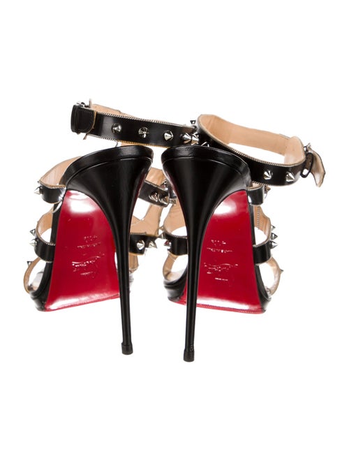 Christian Louboutin Spike Accents Leather T-Strap Sandals