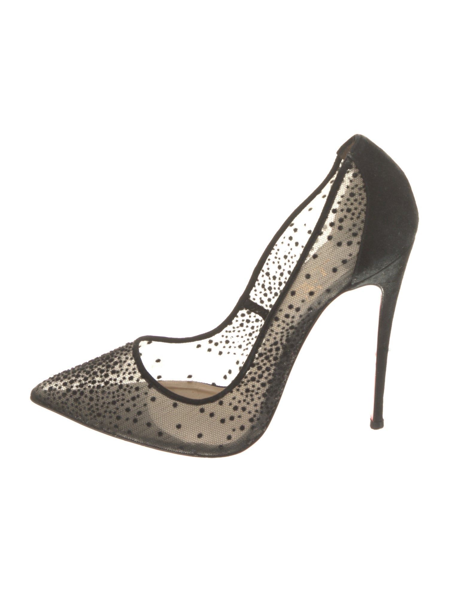Christian Louboutin Suede Mesh Accents Pumps