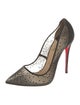 Christian Louboutin Suede Mesh Accents Pumps