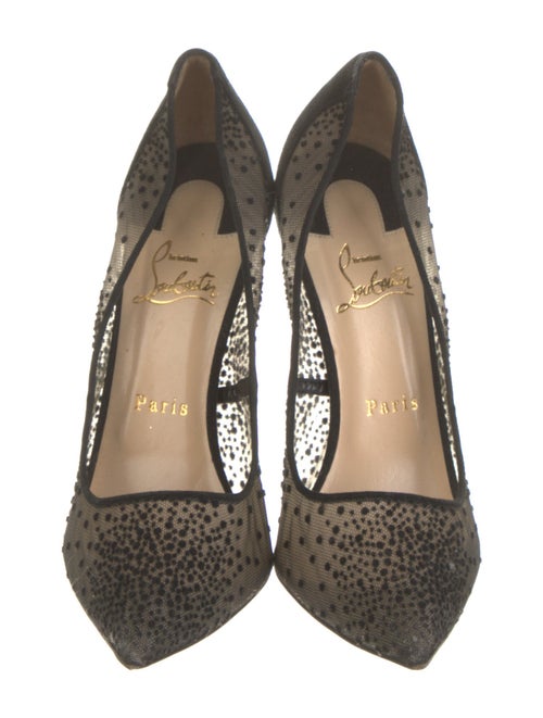 Christian Louboutin Suede Mesh Accents Pumps