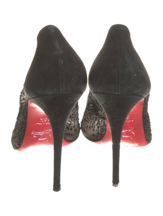 Christian Louboutin Suede Mesh Accents Pumps