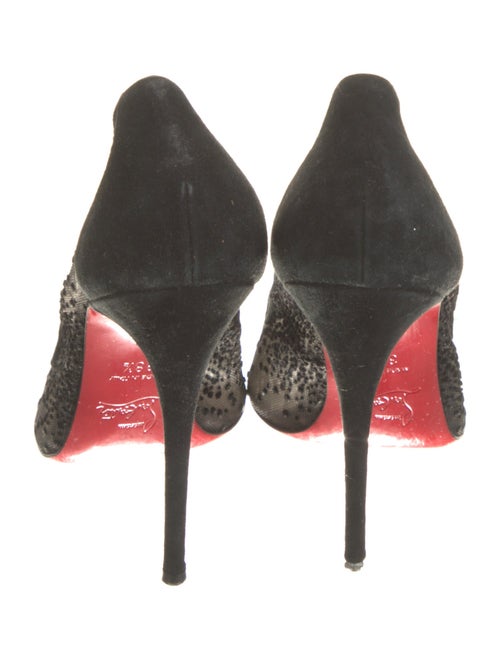Christian Louboutin Suede Mesh Accents Pumps