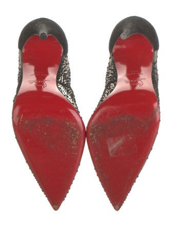 Christian Louboutin Suede Mesh Accents Pumps