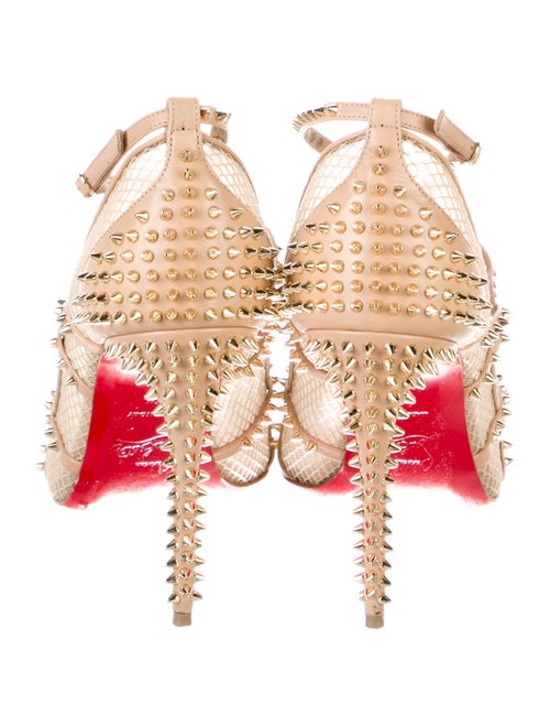 Christian Louboutin Spike Accents Leather T-Strap Pumps