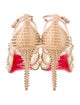 Christian Louboutin Spike Accents Leather T-Strap Pumps