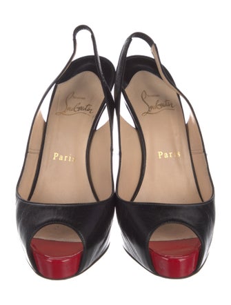 Christian Louboutin Leather Slingback Sandals