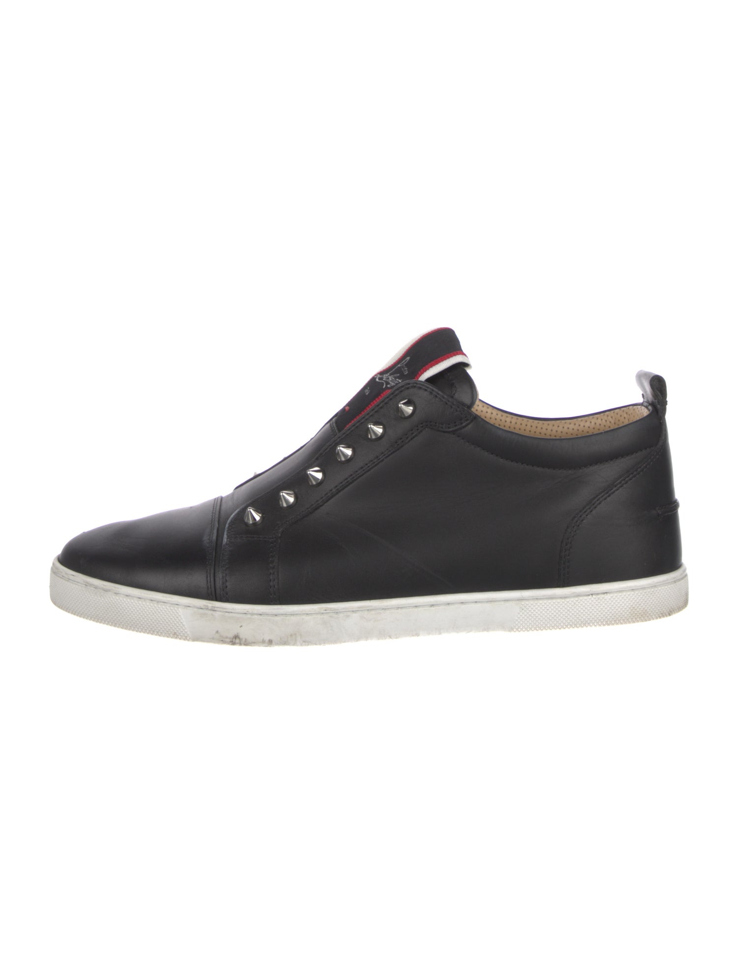 Christian Louboutin Spike Accents Leather Sneakers