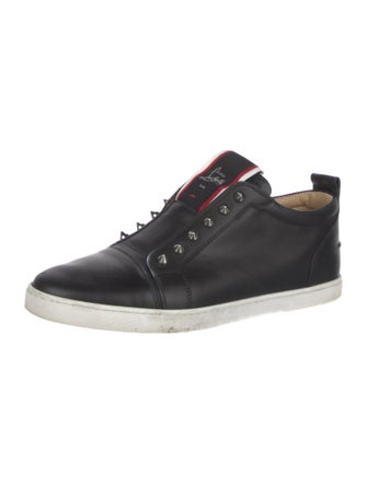 Christian Louboutin Spike Accents Leather Sneakers