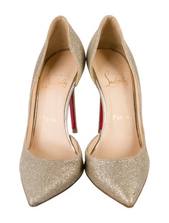Christian Louboutin Glitter Glitter Accents D'Orsay Pumps