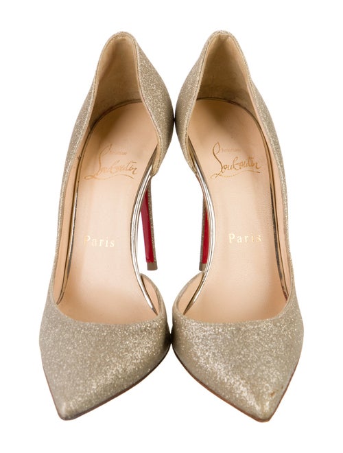 Christian Louboutin Glitter Glitter Accents D'Orsay Pumps