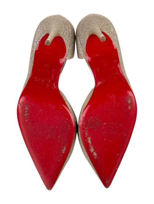Christian Louboutin Glitter Glitter Accents D'Orsay Pumps