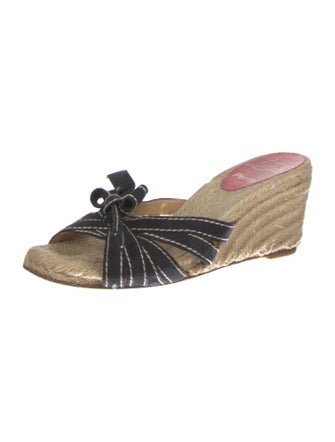 Christian Louboutin Jute Bow Accents Espadrilles
