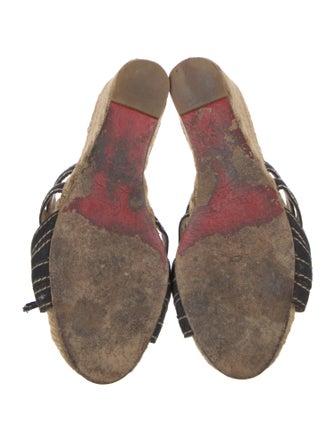 Christian Louboutin Jute Bow Accents Espadrilles