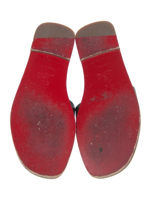 Christian Louboutin Leather Embroidered Accent Slides