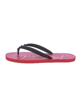 Christian Louboutin Spike Accents Rubber Flip Flops