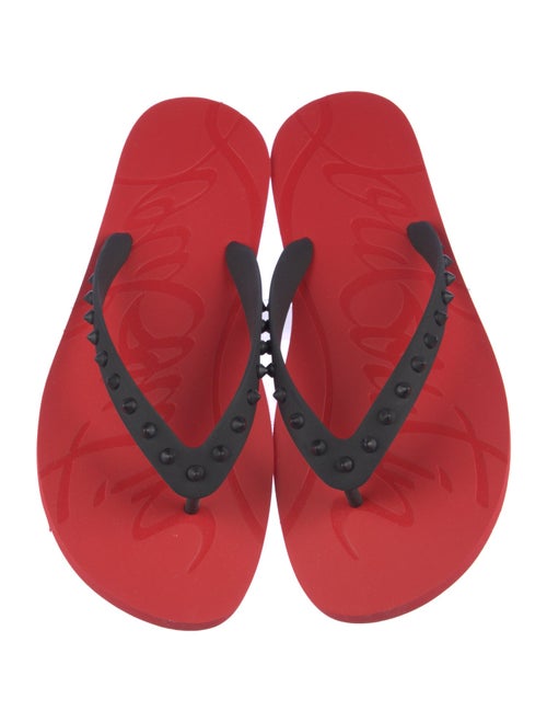 Christian Louboutin Spike Accents Rubber Flip Flops