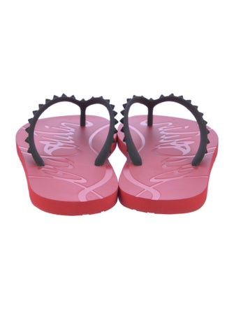 Christian Louboutin Spike Accents Rubber Flip Flops