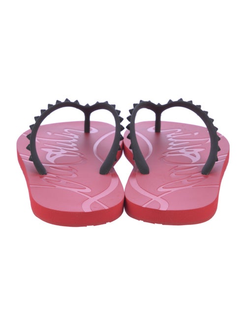 Christian Louboutin Spike Accents Rubber Flip Flops
