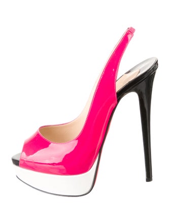 Christian Louboutin Patent Leather Slingback Pumps