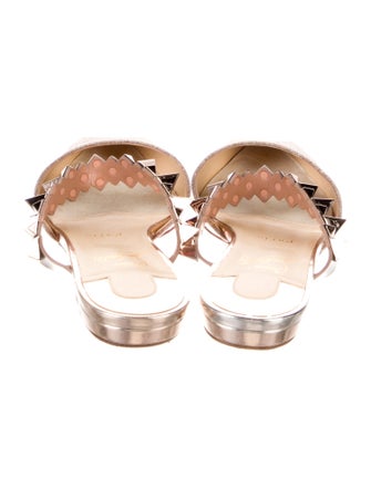 Christian Louboutin Spike Accents Glitter Mules