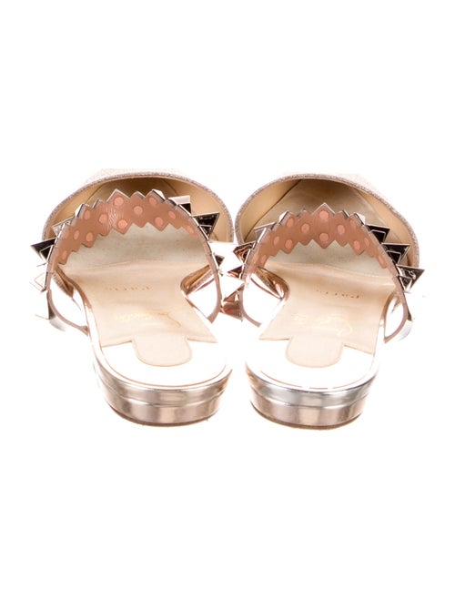 Christian Louboutin Spike Accents Glitter Mules