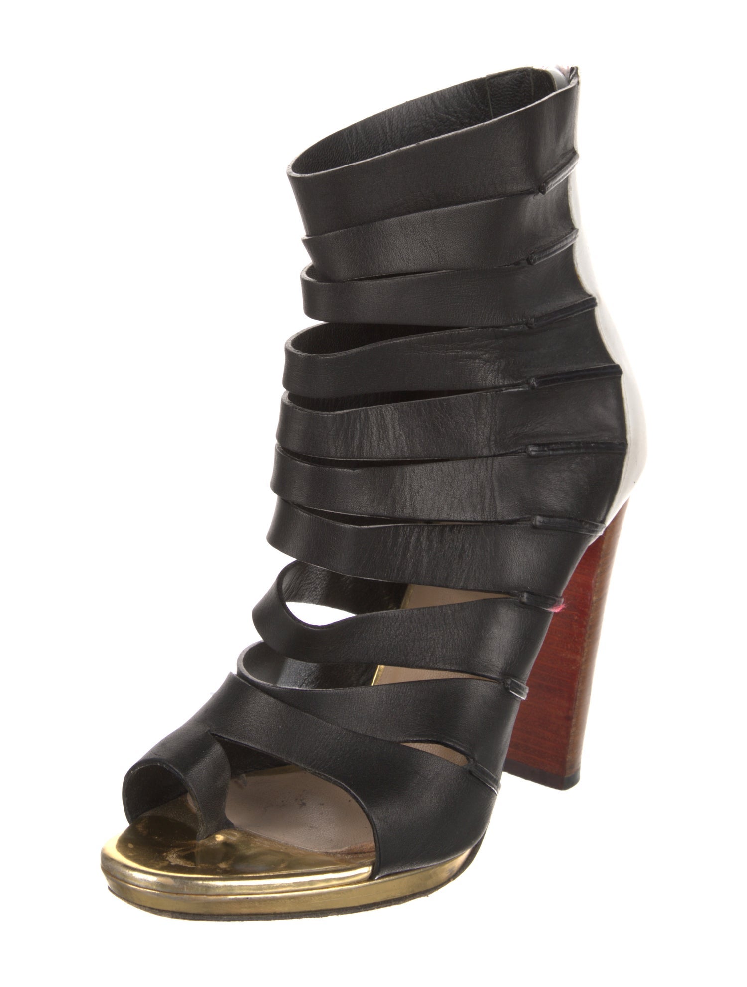 Christian Louboutin Leather Cutout Accent Pumps