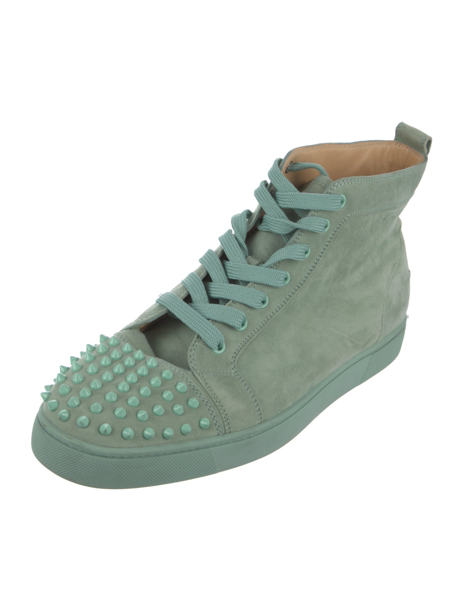 Christian Louboutin Spike Accents Suede Sneakers