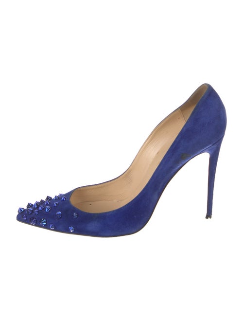 Christian Louboutin Spike Accents Suede Pumps