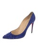 Christian Louboutin Spike Accents Suede Pumps