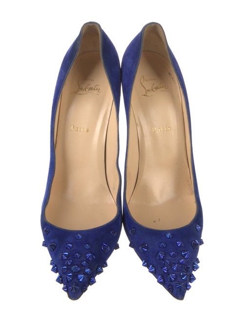 Christian Louboutin Spike Accents Suede Pumps