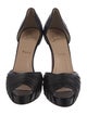 Christian Louboutin Leather Pleated Accents D'Orsay Pumps