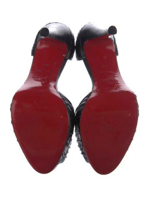 Christian Louboutin Leather Pleated Accents D'Orsay Pumps