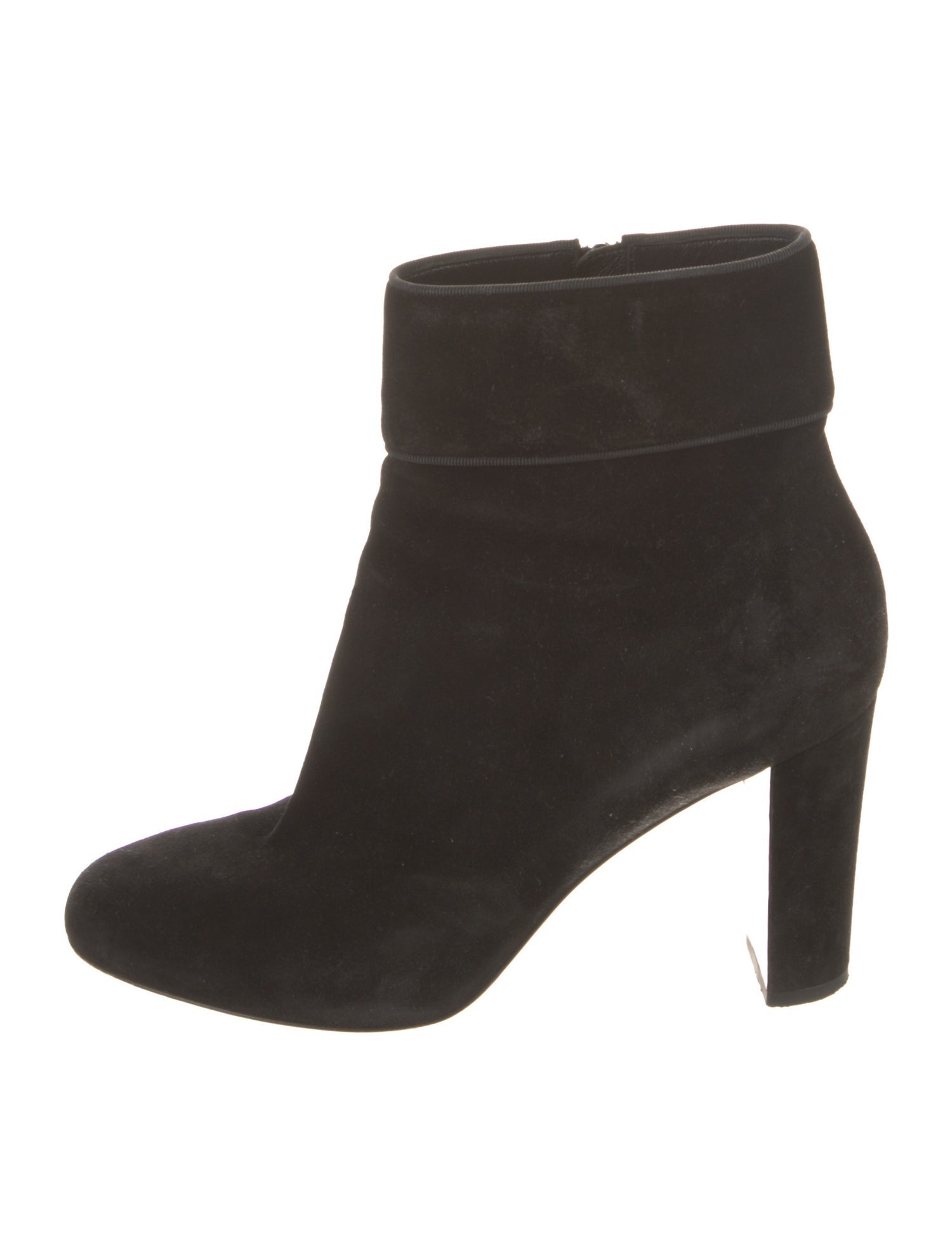 Christian Louboutin Suede Grosgrain Trim Boots