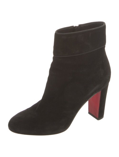 Christian Louboutin Suede Grosgrain Trim Boots