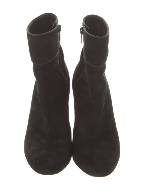 Christian Louboutin Suede Grosgrain Trim Boots