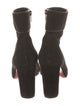 Christian Louboutin Suede Grosgrain Trim Boots