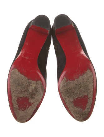 Christian Louboutin Suede Grosgrain Trim Boots