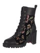 Christian Louboutin Spike Accents Velvet Combat Boots