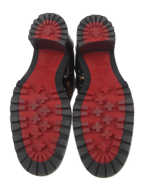 Christian Louboutin Spike Accents Velvet Combat Boots