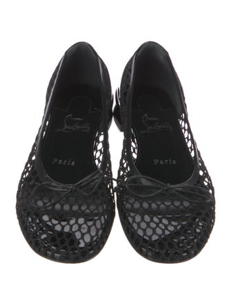 Christian Louboutin Mesh Bow Accents Flats