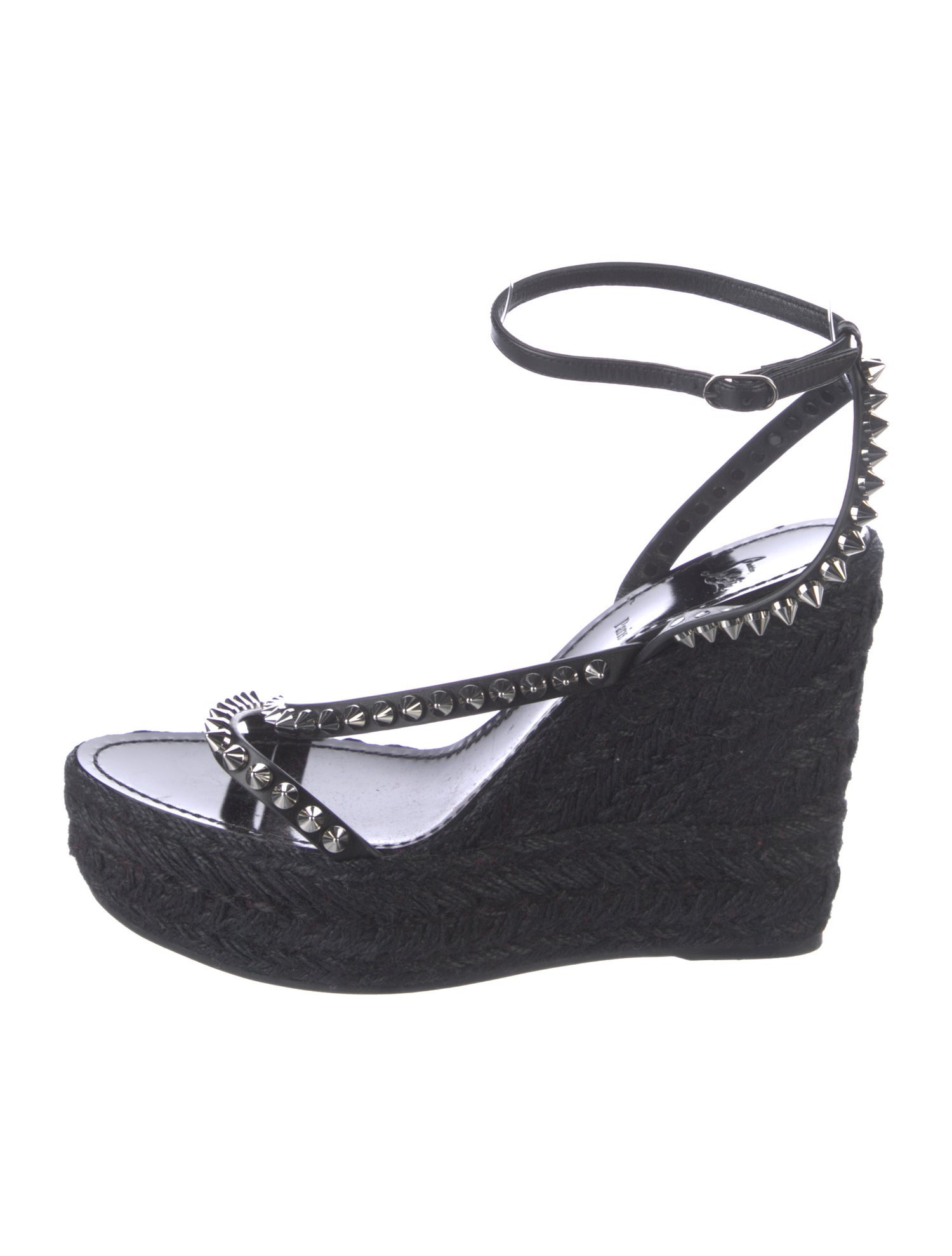 Christian Louboutin Spike Accents Leather Espadrilles