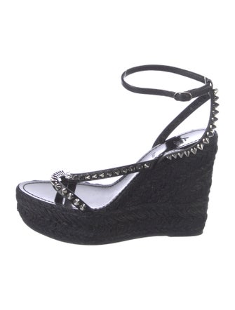 Christian Louboutin Spike Accents Leather Espadrilles