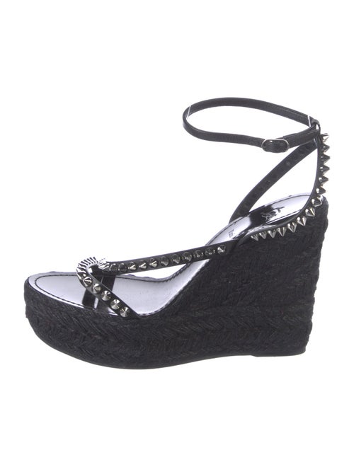 Christian Louboutin Spike Accents Leather Espadrilles