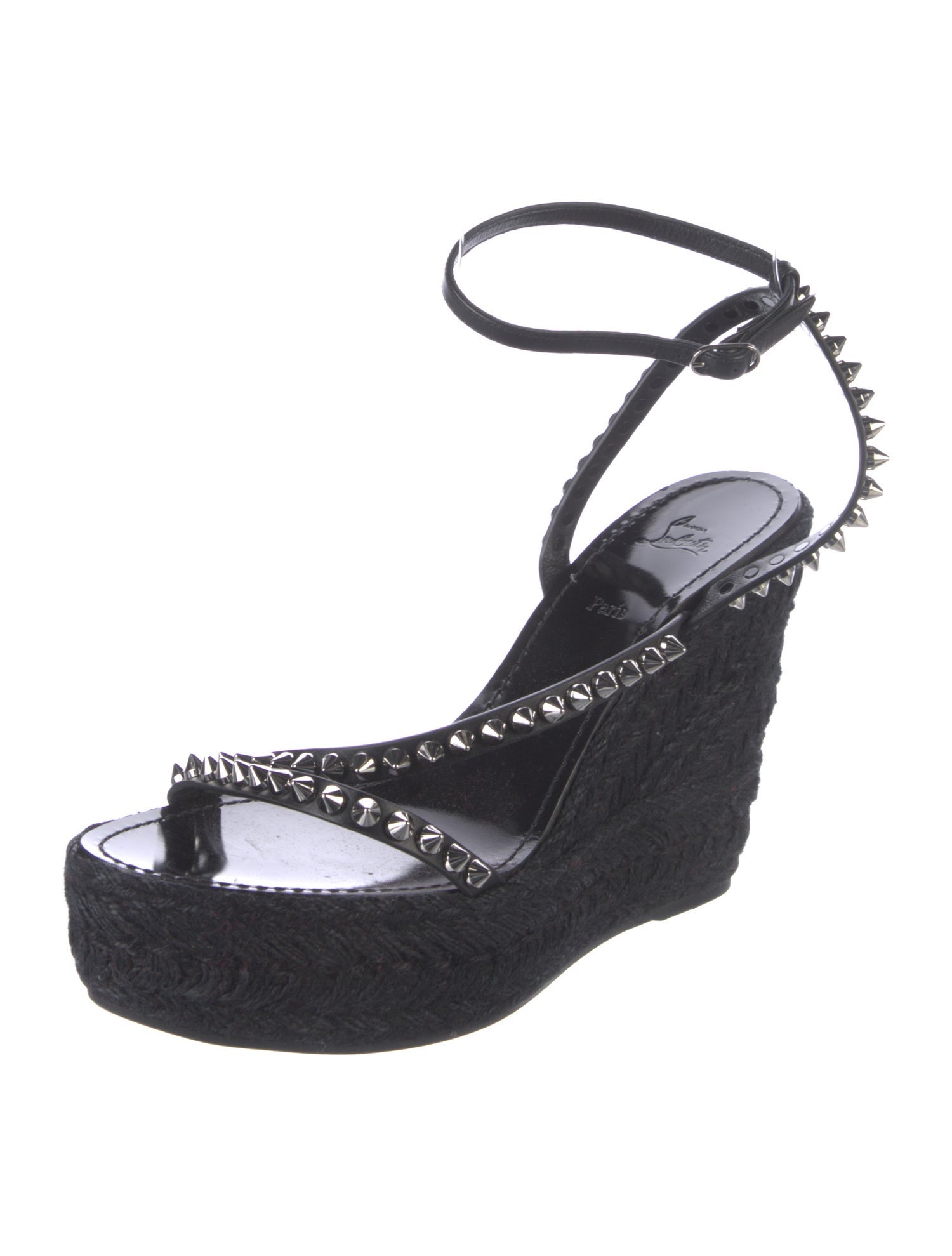 Christian Louboutin Spike Accents Leather Espadrilles