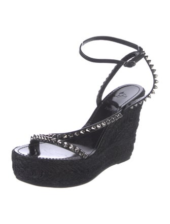Christian Louboutin Spike Accents Leather Espadrilles