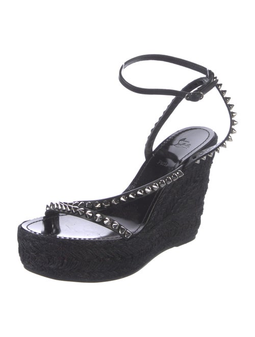 Christian Louboutin Spike Accents Leather Espadrilles