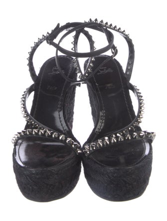 Christian Louboutin Spike Accents Leather Espadrilles